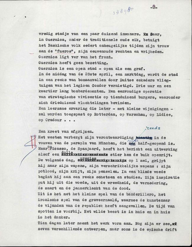 Texto de Emil Langui para el catálogo de la exposición Guernica, avec 60 études