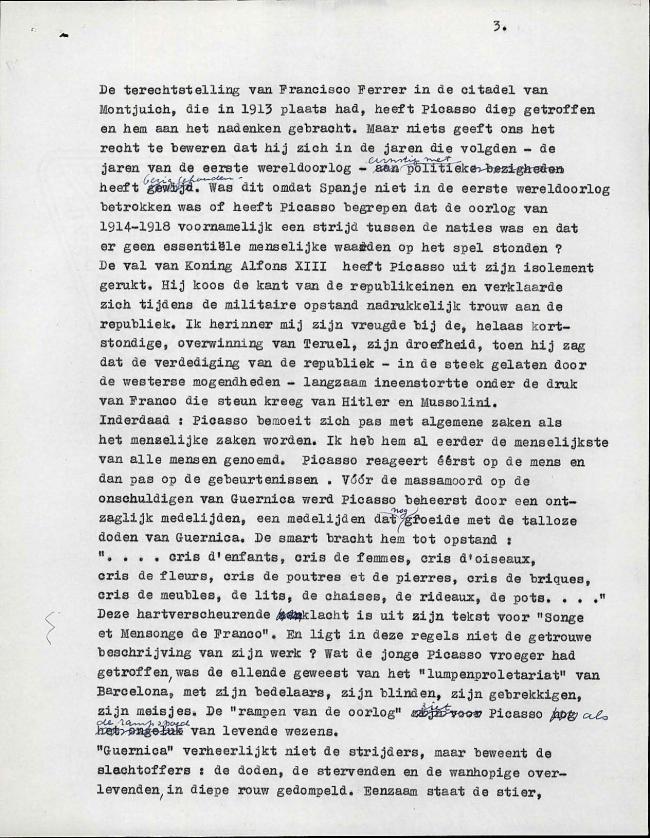 Texto de Kanwheiler para el catálogo de la exposición Guernica, avec 60 études