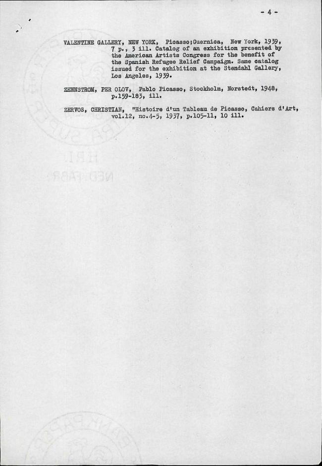 Bibliografía del libro escrito por Alfred H. Barr, Picasso: Fifty Years of his Art