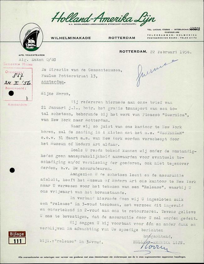 Contrato de transporte de los estudios de Guernica