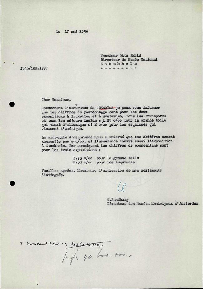 Carta de Willem Sandberg a Otte Sköld