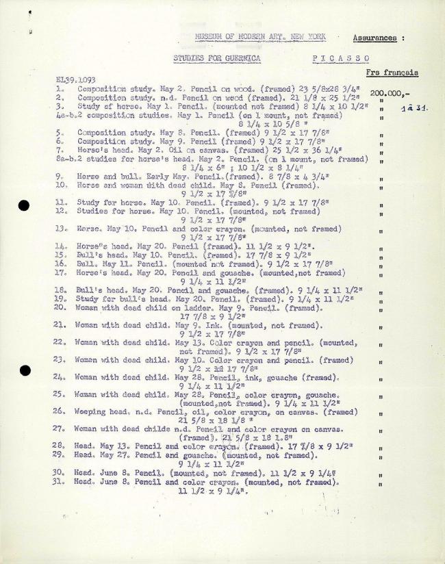 Listado de los estudios de Guernica y los precios de los seguros