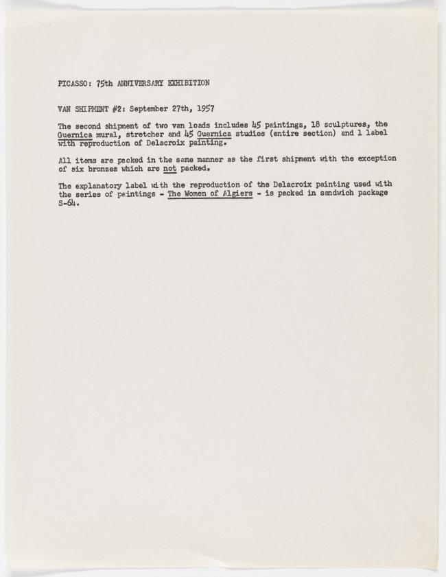 Carta de Virginia Pearson a Katherine Kuh del 20 de septiembre de 1957