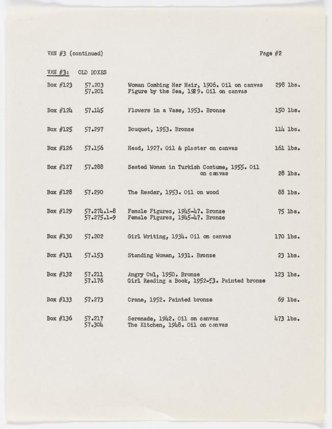 Carta de Virginia Pearson a Katherine Kuh del 20 de septiembre de 1957