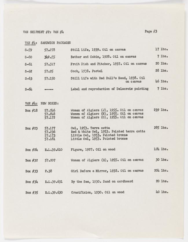 Carta de Virginia Pearson a Katherine Kuh del 20 de septiembre de 1957