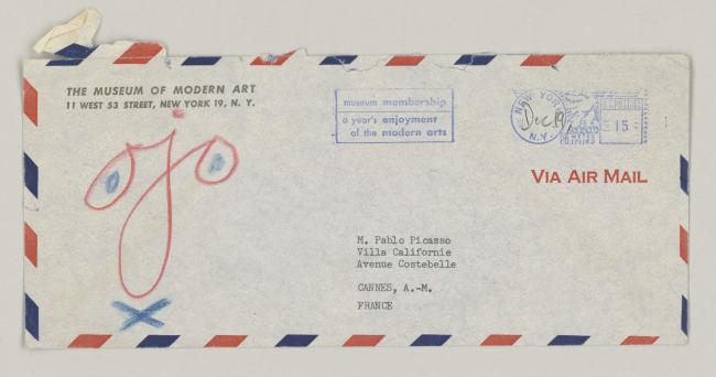 Carta de Alfred H. Barr Jr. a Pablo Picasso del 17 de diciembre de 1957