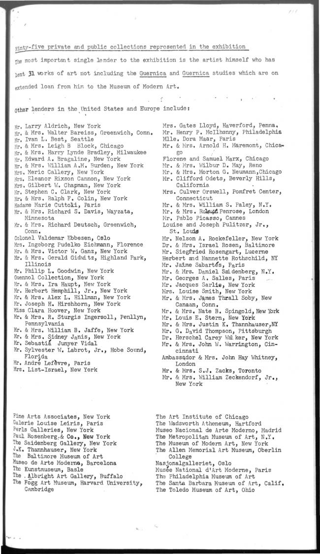 Gran exposición de pinturas y esculturas de Picasso en el Museo de Arte Moderno durante todo el verano