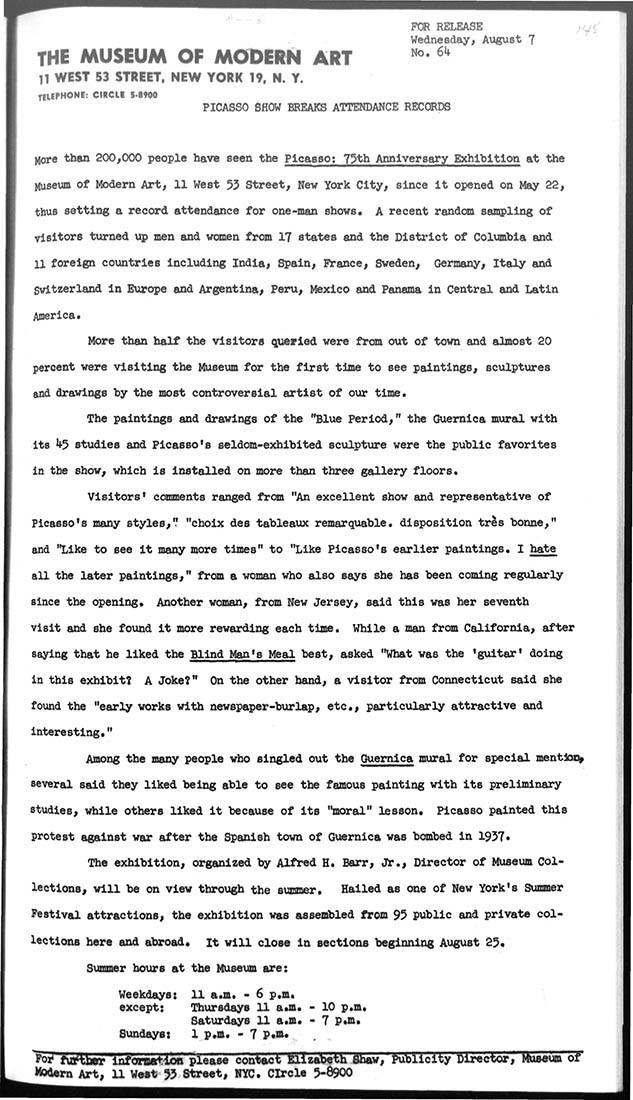 La exposición de Picasso bate récords de asistencia