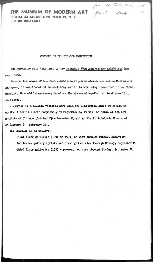 Clausura de la exposición de Picasso