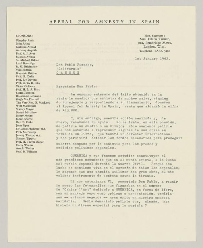 Michael Ayrto's letter to Pablo Picasso