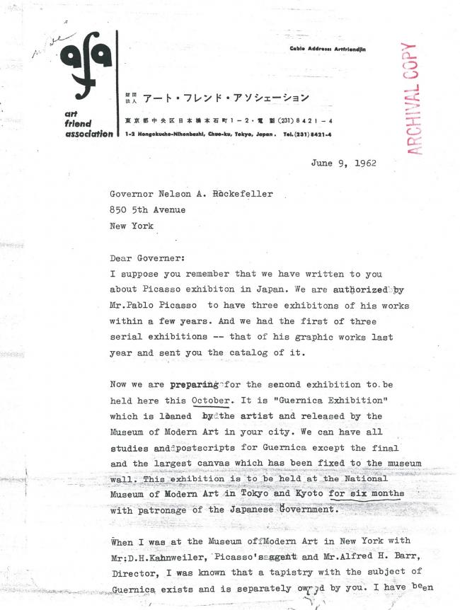 EN Carta de Shinichi Segui a Nelson Rockefeller