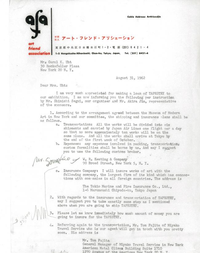 Carta de Hiromitsu Kihara a Carol K. Uht