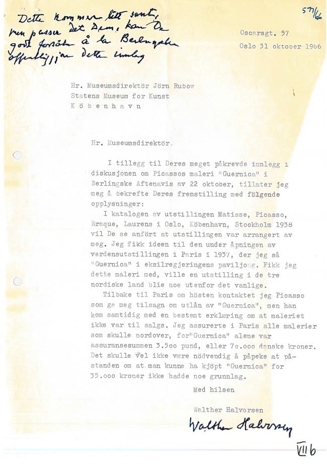 Correspondencia entre W. Halvorsen y J. Rubow