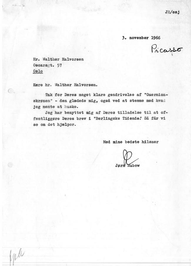 Correspondencia entre W. Halvorsen y J. Rubow