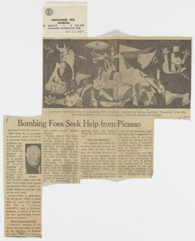 Bombing foes seek help from Picasso 