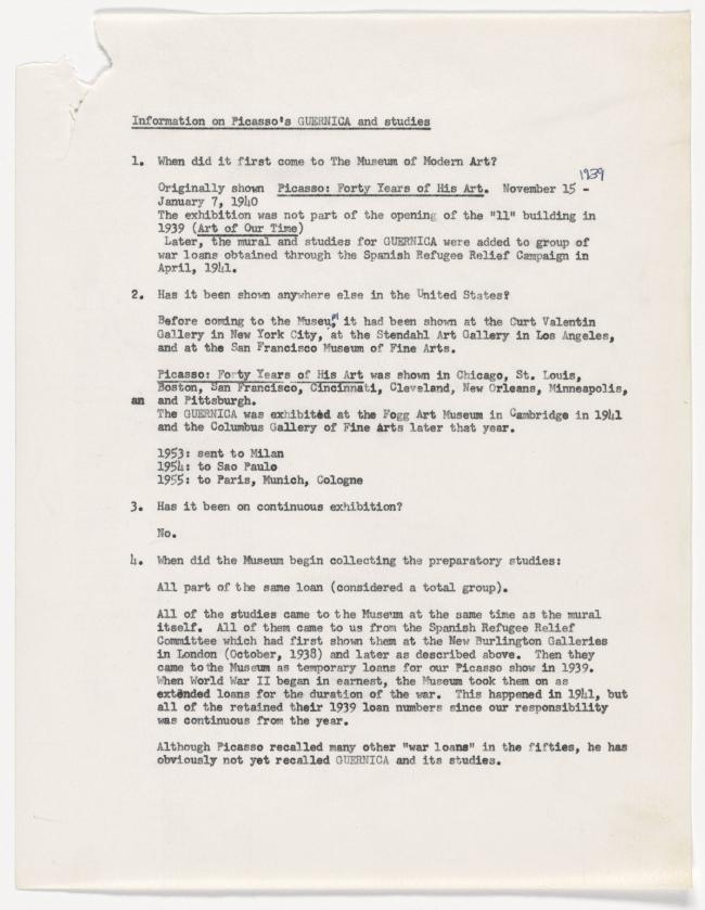 Information about Guernica and studies