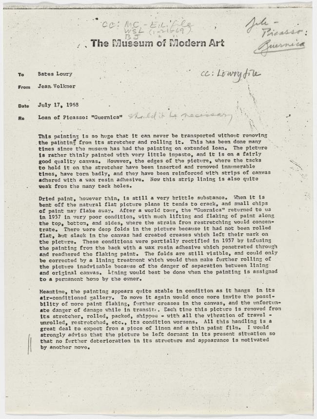 Jean Volkmer's letter to Bates Lowry, dated 17 July 1968