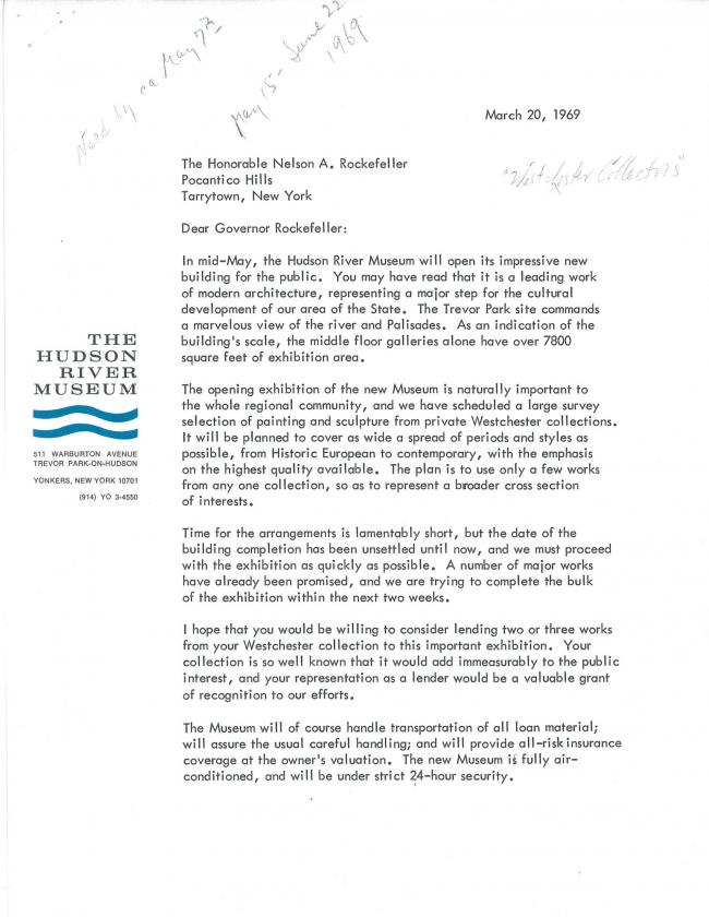 Carta de Donald M. Jr. Halley a Nelson Rockefeller