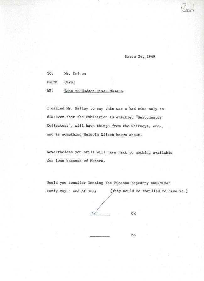 Carta de Carol K. Uht a Nelson Rockefeller del 24 de marzo de 1969