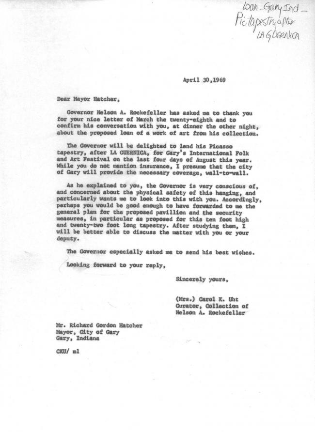 Carta de Carol K. Uht a Richard Gordon Hatcher