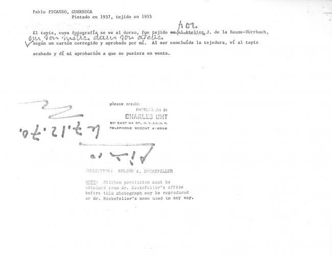 EN Nota de Pablo Picasso