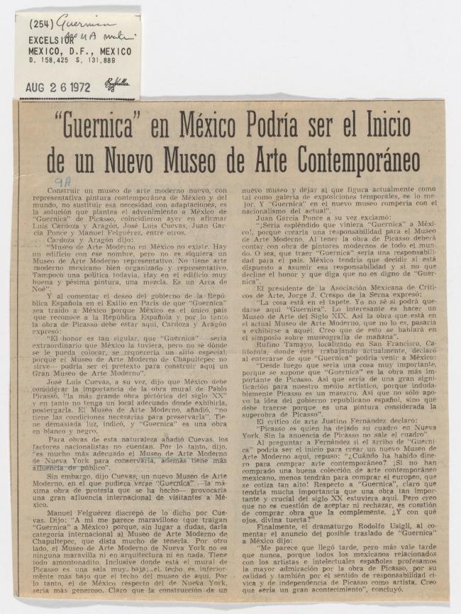 Guernica en México podría ser el inicio de un nuevo Museo de Arte Contemporáneo