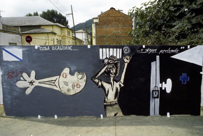 Mural de Anxo Santomil en el Barco de Valdeorras