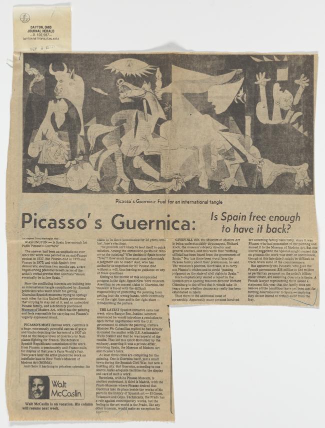 Guernica de Picasso: ¿Es España lo suficientemente libre como para recuperarlo?