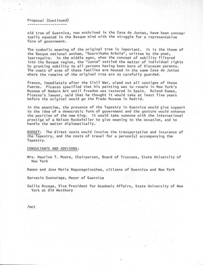 Carta de Emilia Doyaga a Nelson Rockefeller