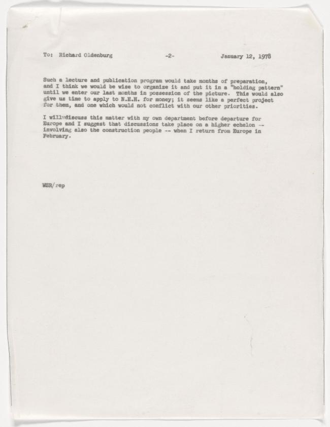 Carta de William Rubin a Richard Oldenburg