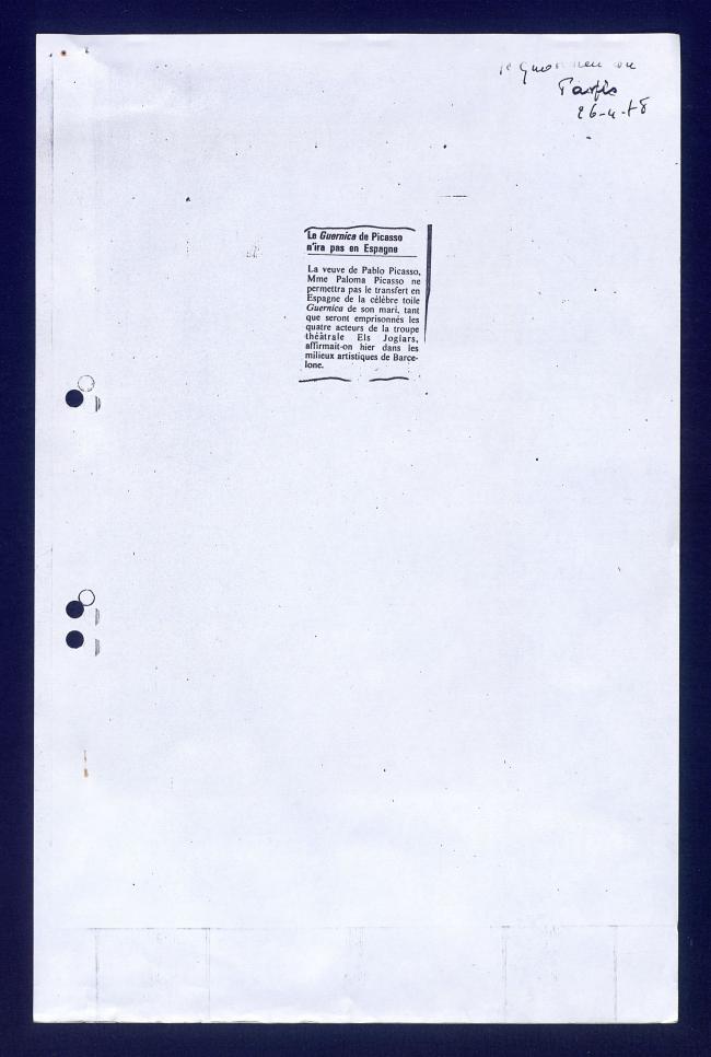 EN Guernica de Picasso no irá a España 