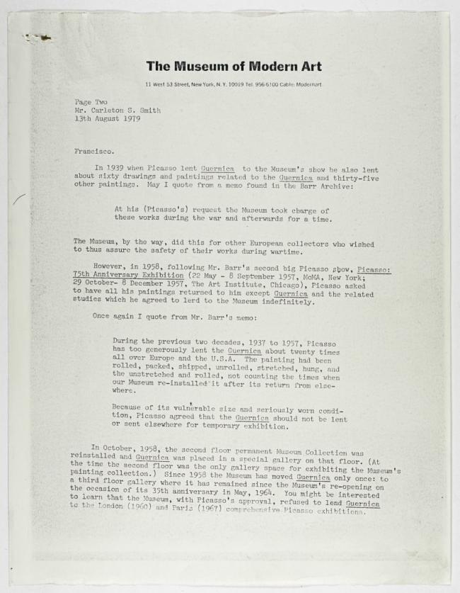 Carta de Rona K. Roob a Carleton Sprague Smith