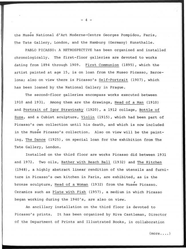 El Museum of Modern Art inaugurará la exposición más completa de Picasso hasta la fecha