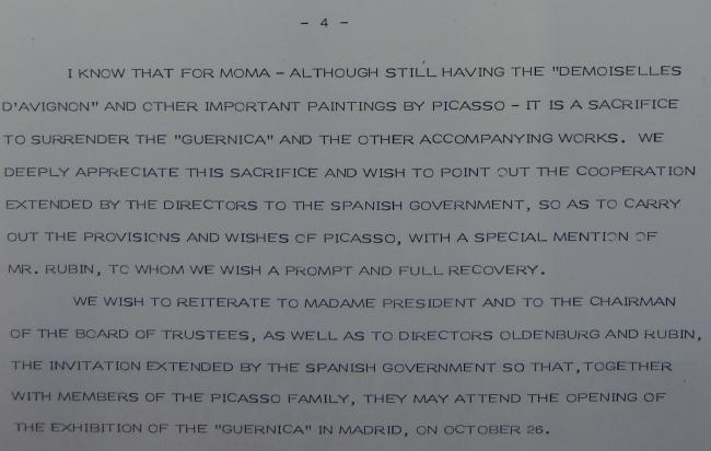 Discurso de la diplomacia española en la firma de entrega