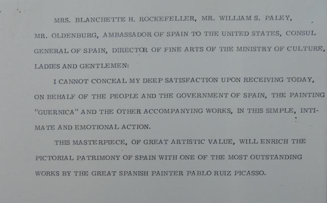 Discurso de la diplomacia española en la firma de entrega