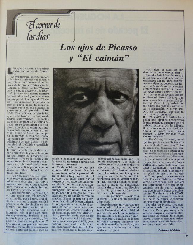 Los ojos de Picasso y "El caimán"