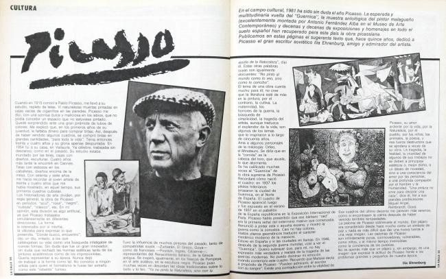 «Picasso», artículo publicado en La calle