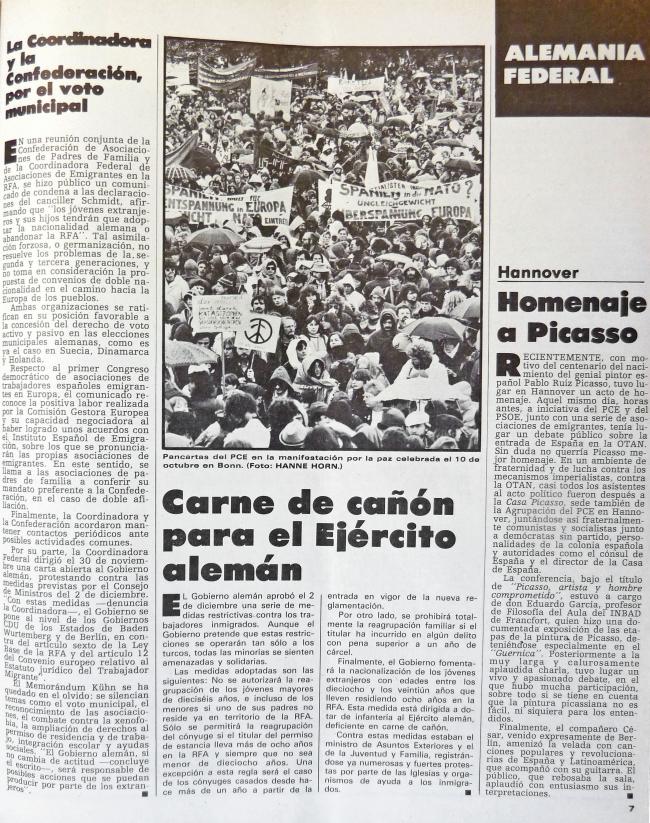 Homenaje a Picasso. Mundo Obrero