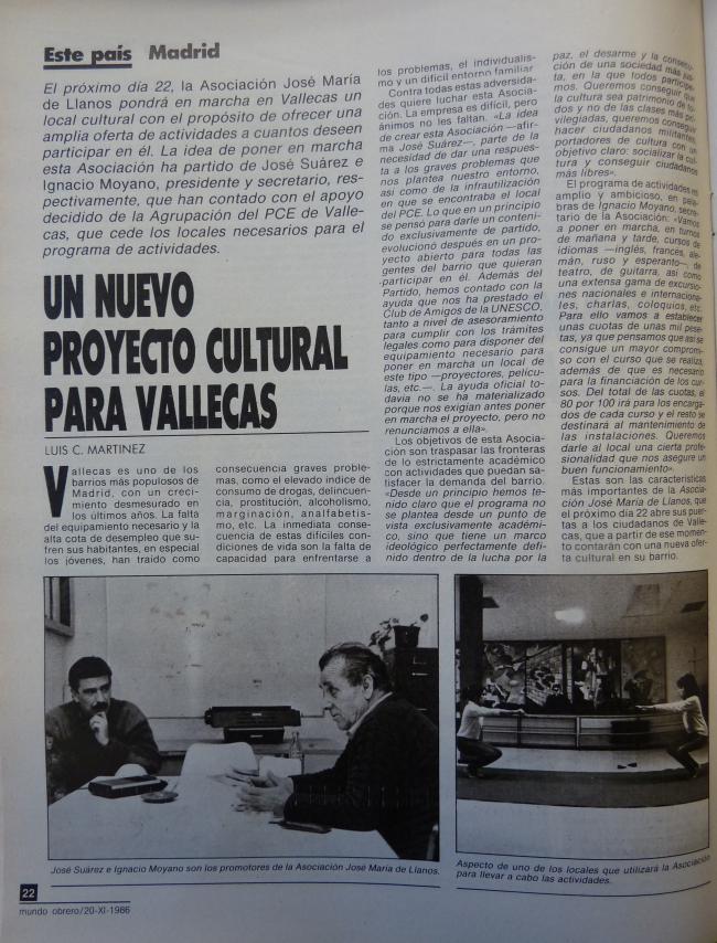 A new cultural project for Vallecas