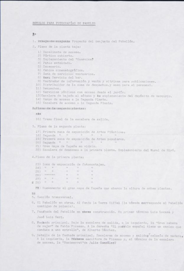 Descripción del Pabellón de España en la Exposición Internacional de las Artes y Técnicas para la vida moderna de París