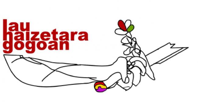 Logotipo de la asociación de familiares de víctimas del franquismo Lau Haizetara Gogoan