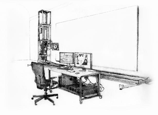  "Pablito" escaneando el Guernica, 2012. Punta seca, 1/9, 39x46,5 cm. 