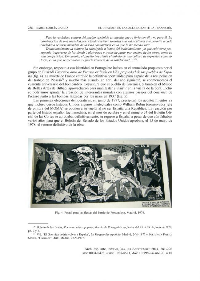 Guernica on the street during the Transition to, and early years of, democracy in Spain 