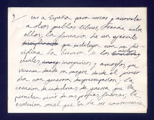 Notas del discurso de la recepción en la embajada con motivo de la inauguración del Pabellón de España