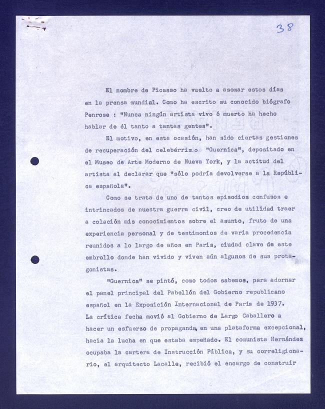 Informe sobre la apertura del Museo Picasso de Barcelona