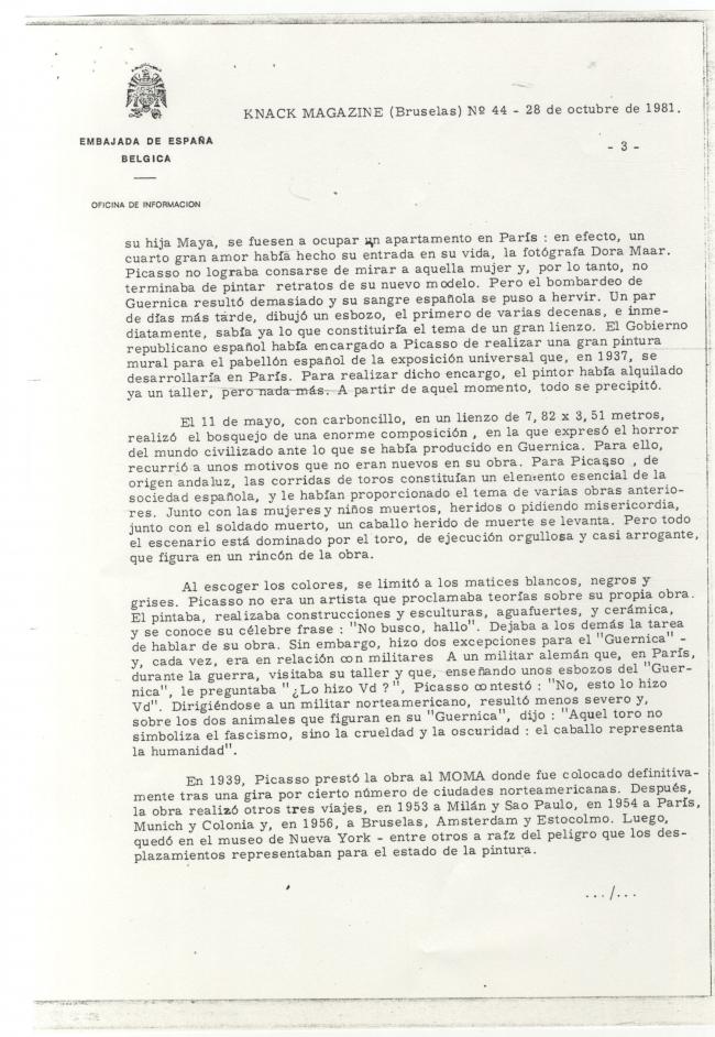 Un cuadro, demasiado grande para un régimen. El Guernica de Picasso cambió de sitio