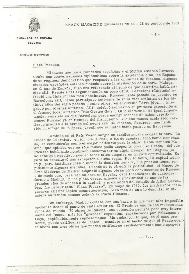 Un cuadro, demasiado grande para un régimen. El Guernica de Picasso cambió de sitio