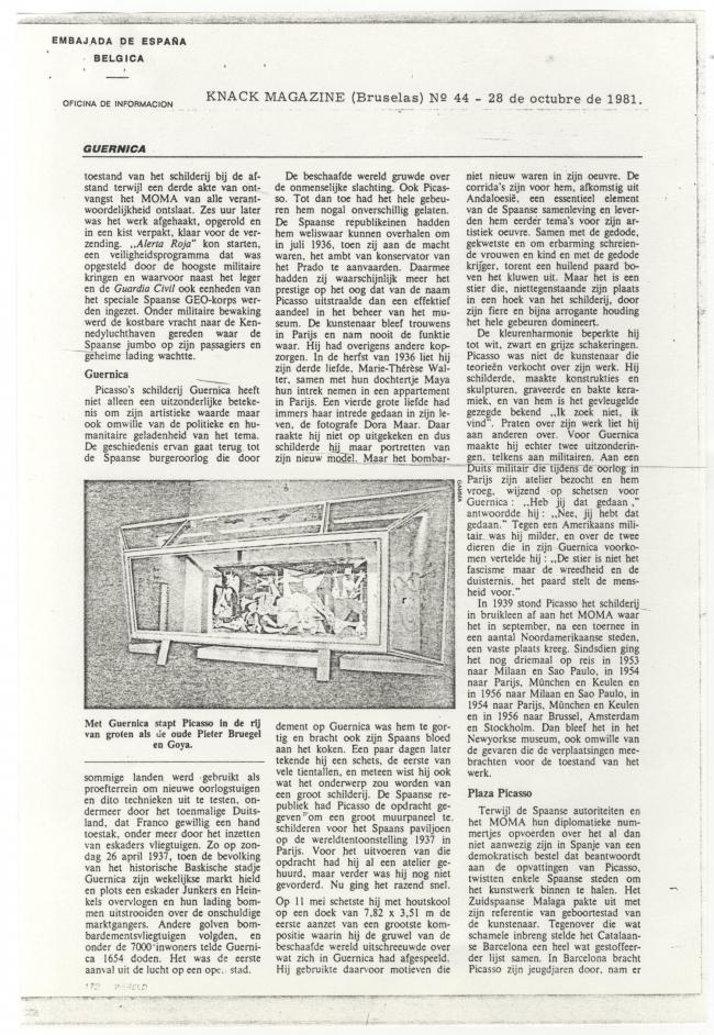 Un cuadro, demasiado grande para un régimen. El Guernica de Picasso cambió de sitio