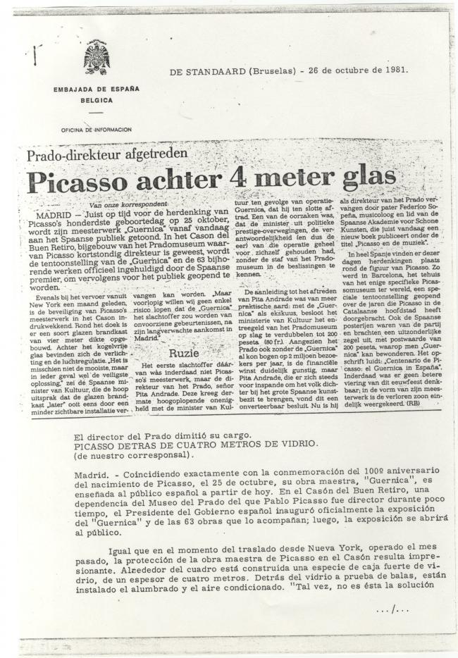 Picasso detrás de 4 metros de vidrio