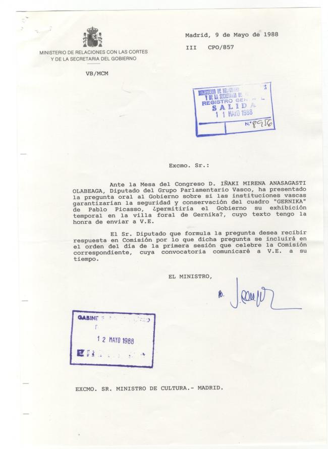 Pregunta ante el Congreso de los Diputados 